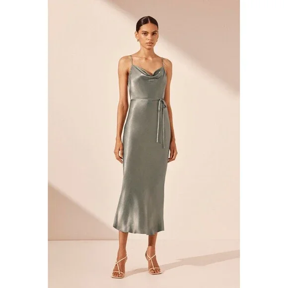 Shona Joy | Dresses | Shona Joy Maxi Dress Bias Cut Cowlneck Us 4 Color La  Lune In Sage Nwt 26 | Poshmark